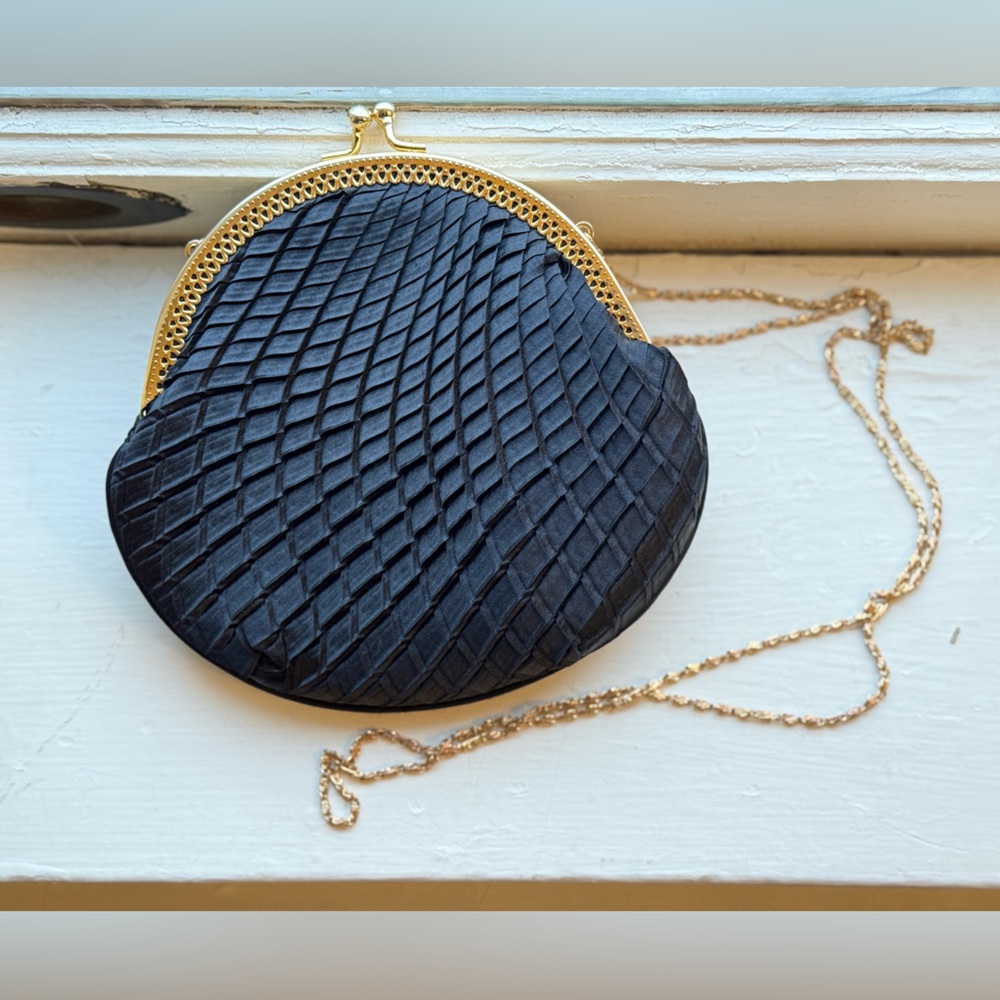 VTG Claire’s clutch on a chain / black & gold - Picture 3 of 5